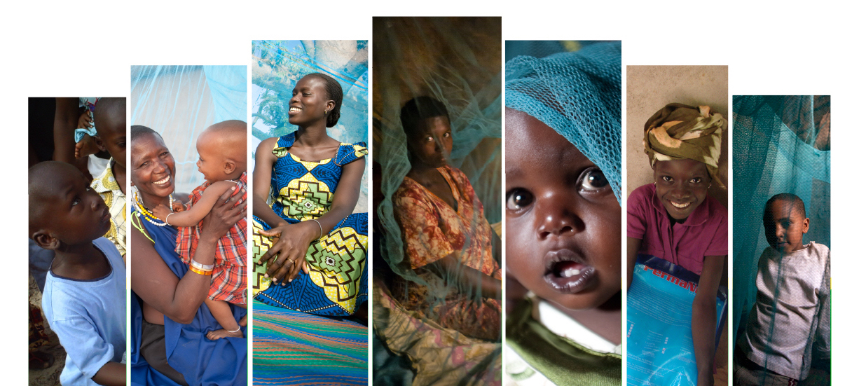 Fanned image of various individuals who have received aid and life-saving nets from Nothing But Nets.